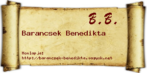 Barancsek Benedikta névjegykártya
